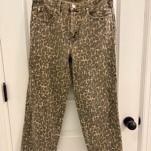 AMO Billie Leopard Print Jeans - Brown